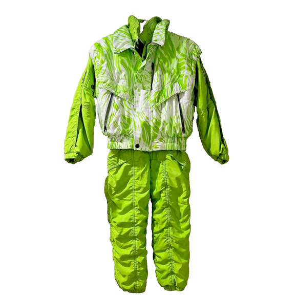 Unbranded Other - Vintage Girl Warm Snowsuit Ski Jacket Pants Set Windproof Green 140 M A000089